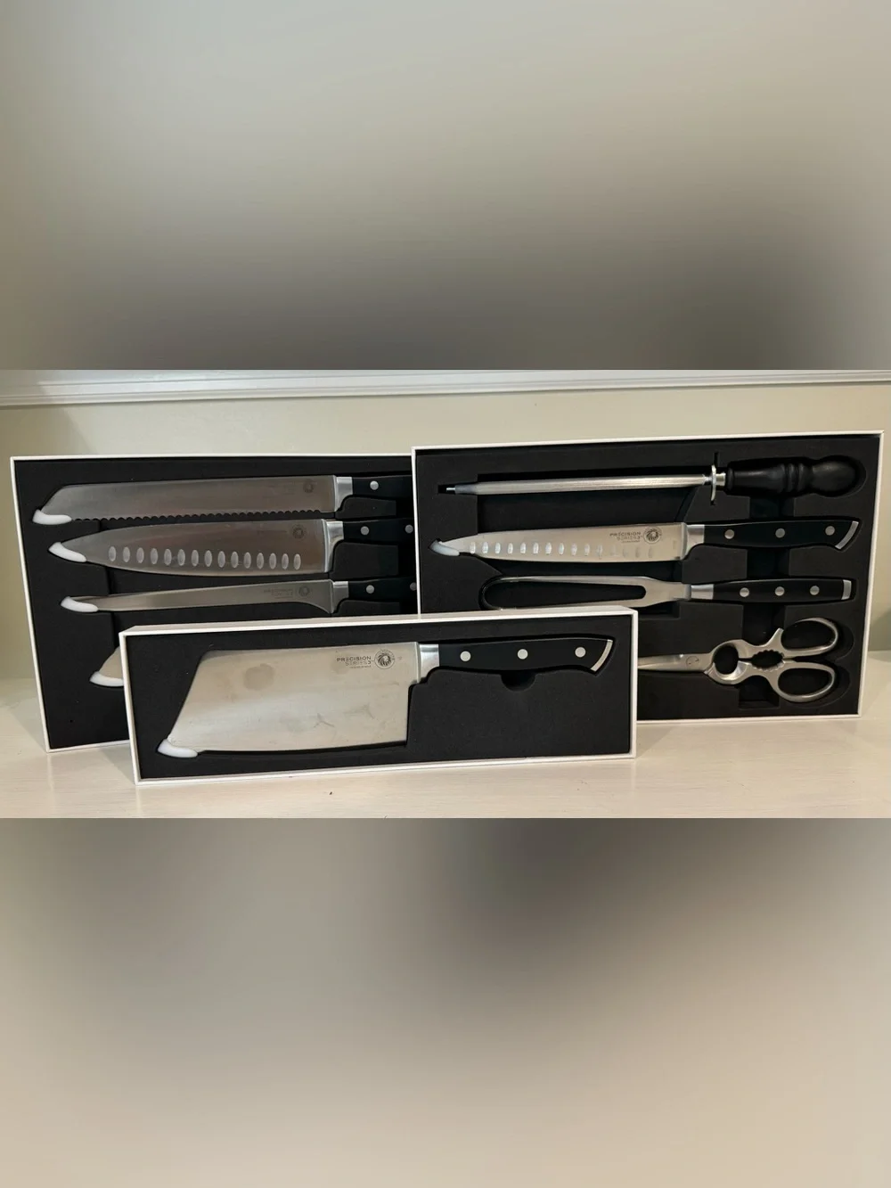 Royal Prestige Black Handle 5-Piece Kitchen Knife Set with Cleaver
